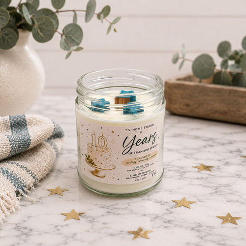 10 Year Anniversary Soy Wood Wick Candle