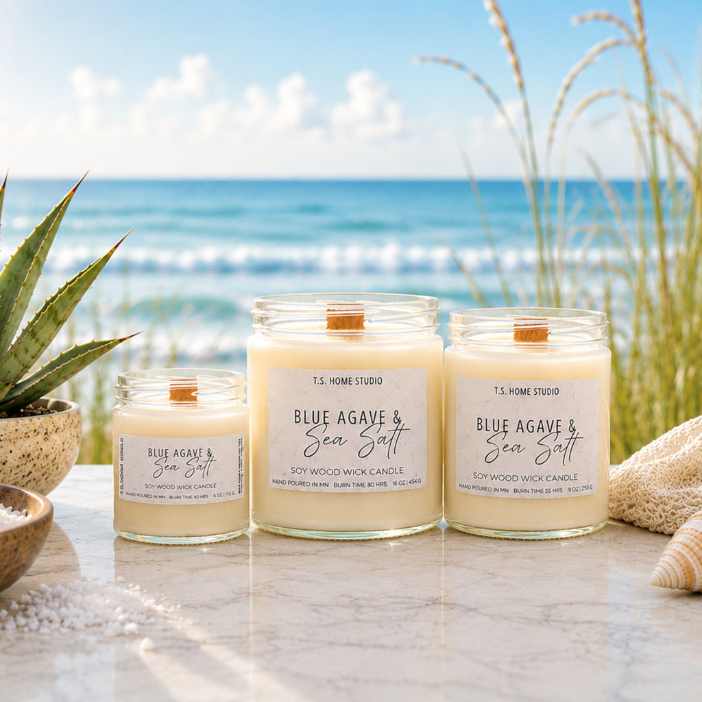 Blue Agave & Sea Salt Soy Wood Wick Candle
