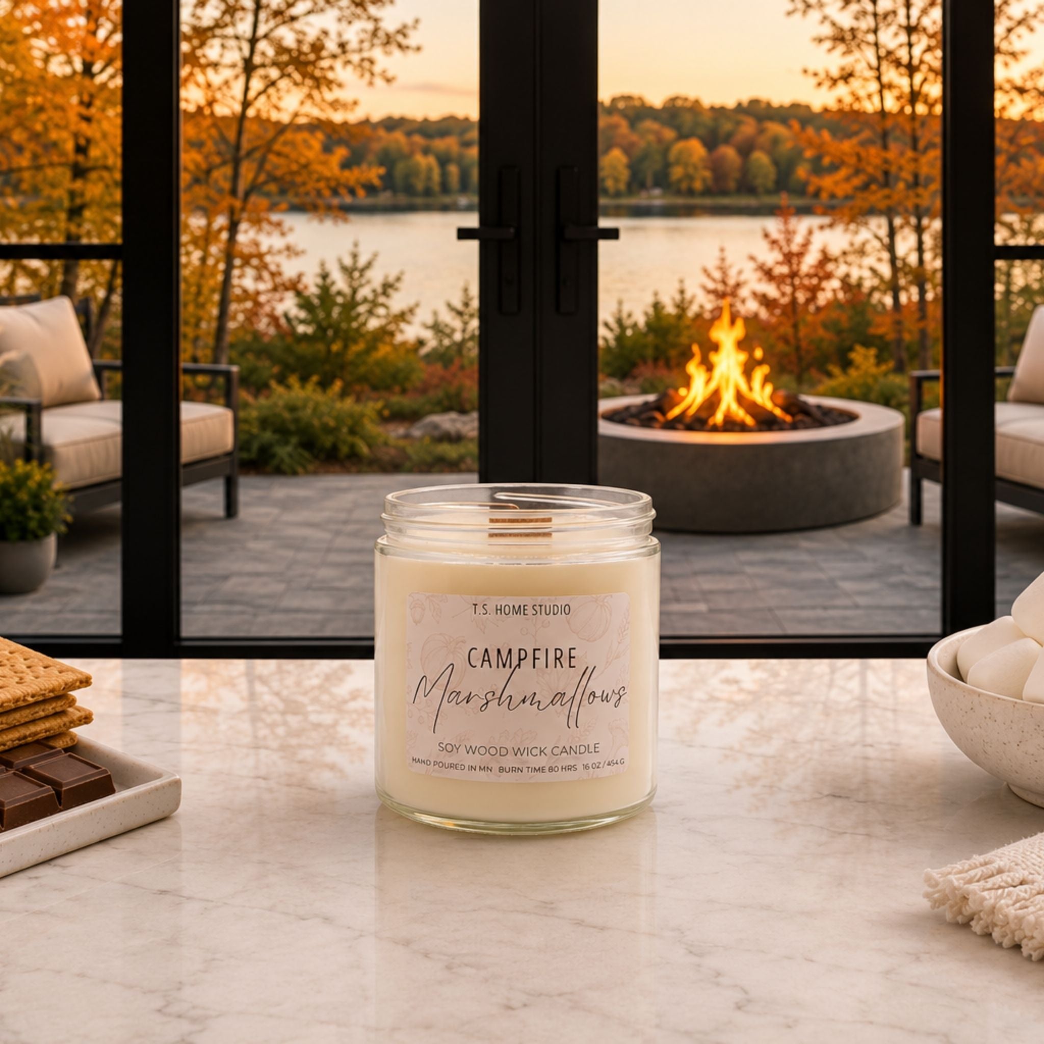 Campfire Marshmallows Soy Wood Wick Candle