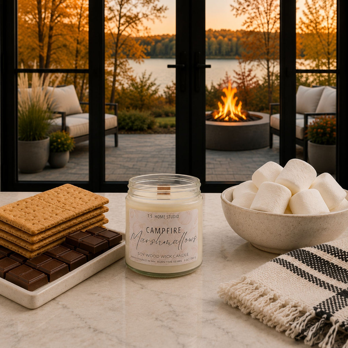 Campfire Marshmallows Soy Wood Wick Candle