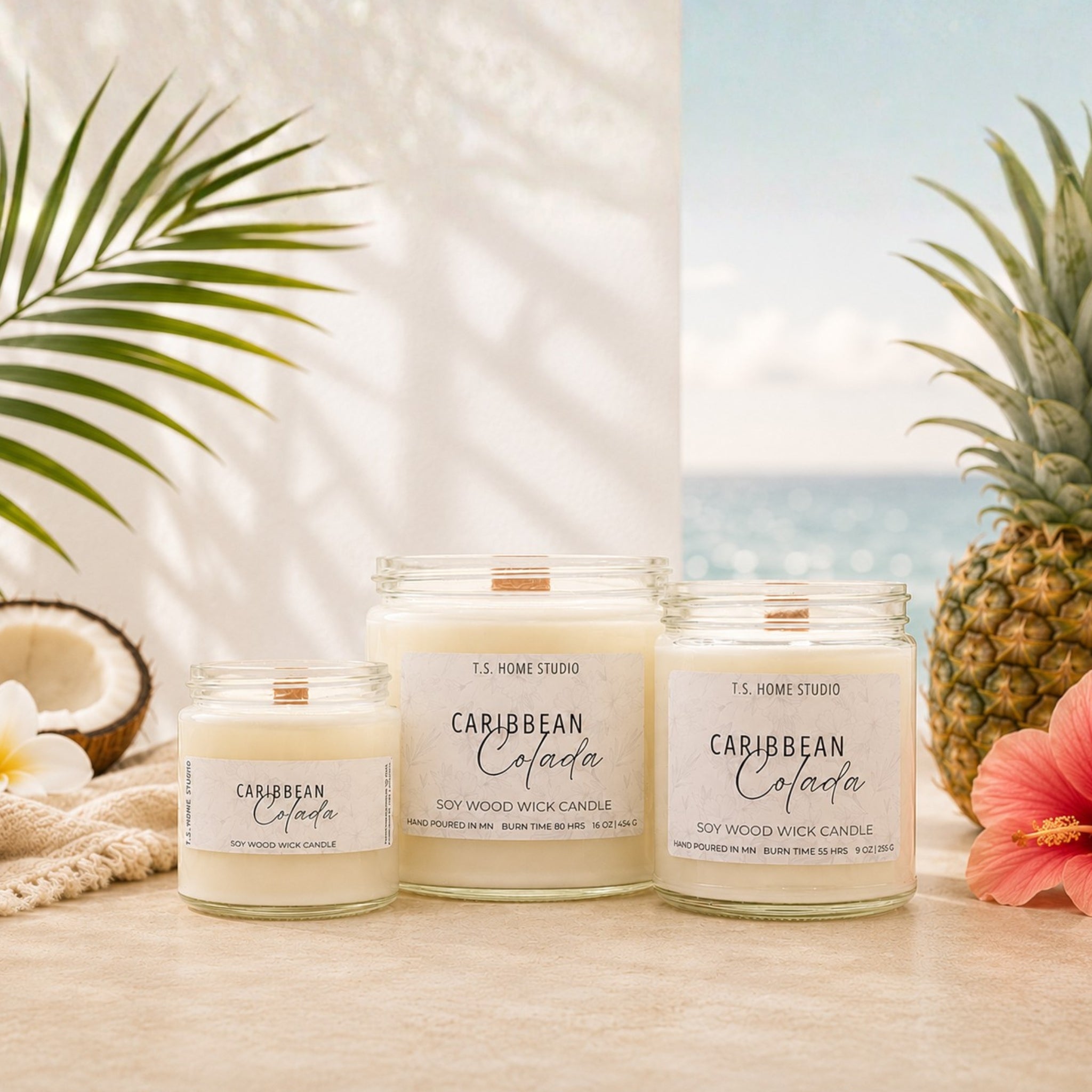 Caribbean Colada Soy Wood Wick Candle