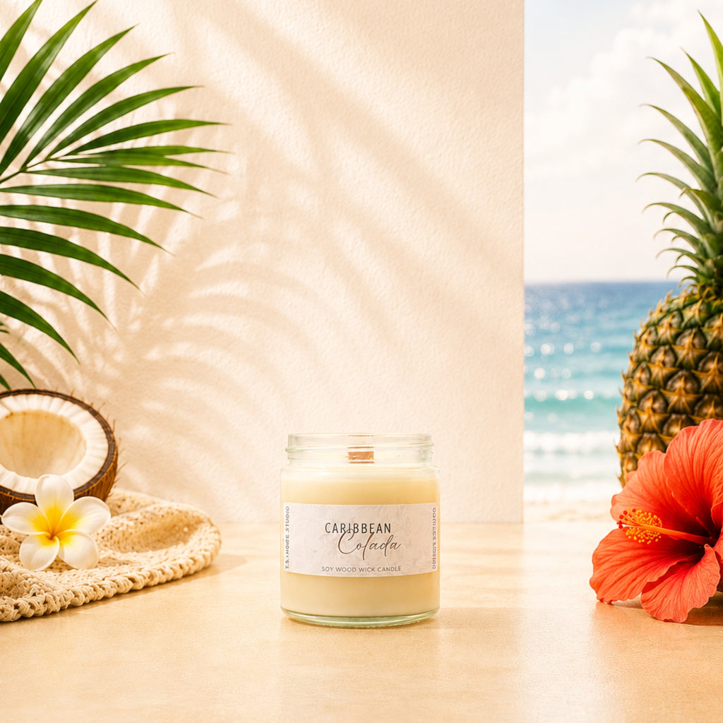 Caribbean Colada Soy Wood Wick Candle