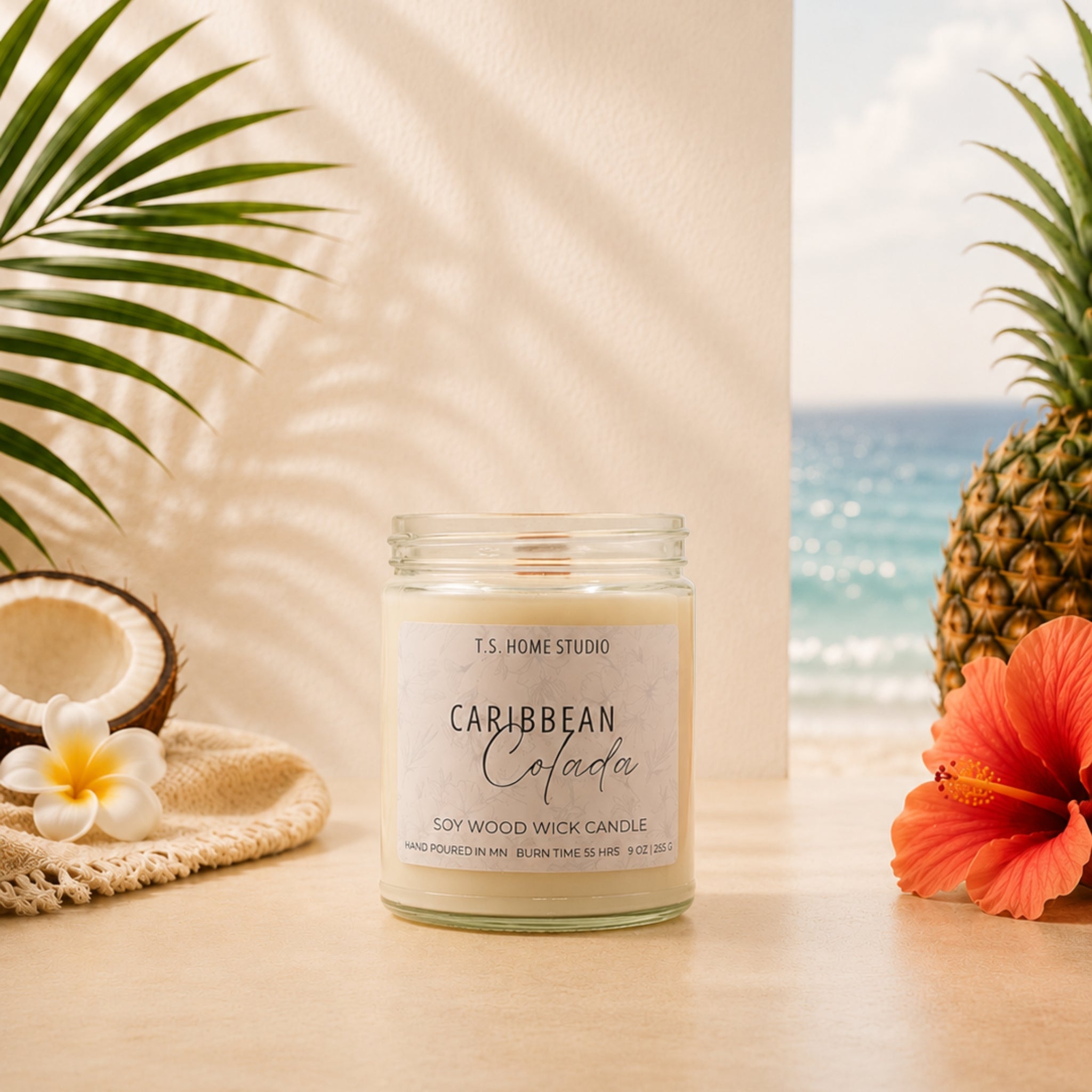 Caribbean Colada Soy Wood Wick Candle