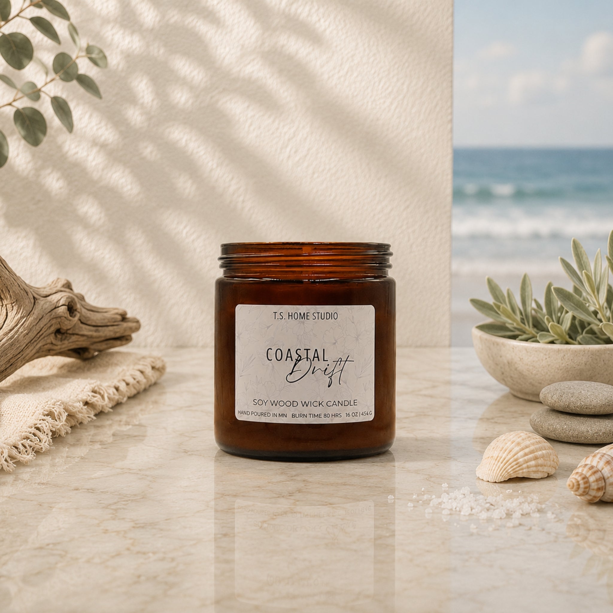 Coastal Drift Soy Wood Wick Candle