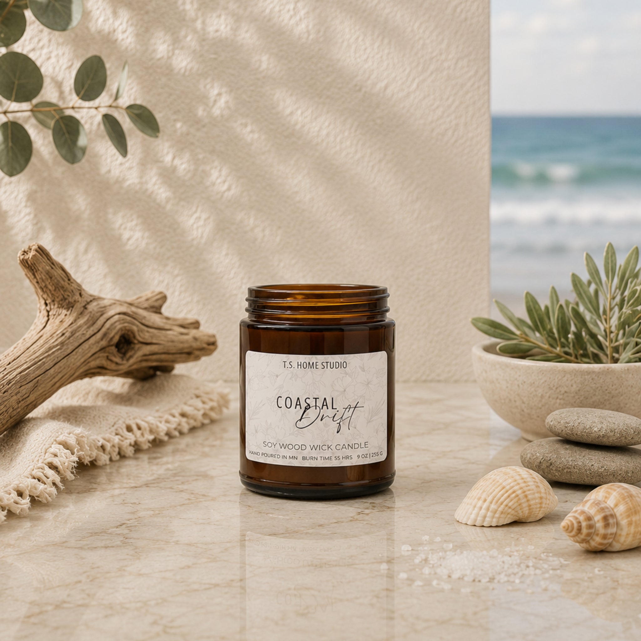 Coastal Drift Soy Wood Wick Candle