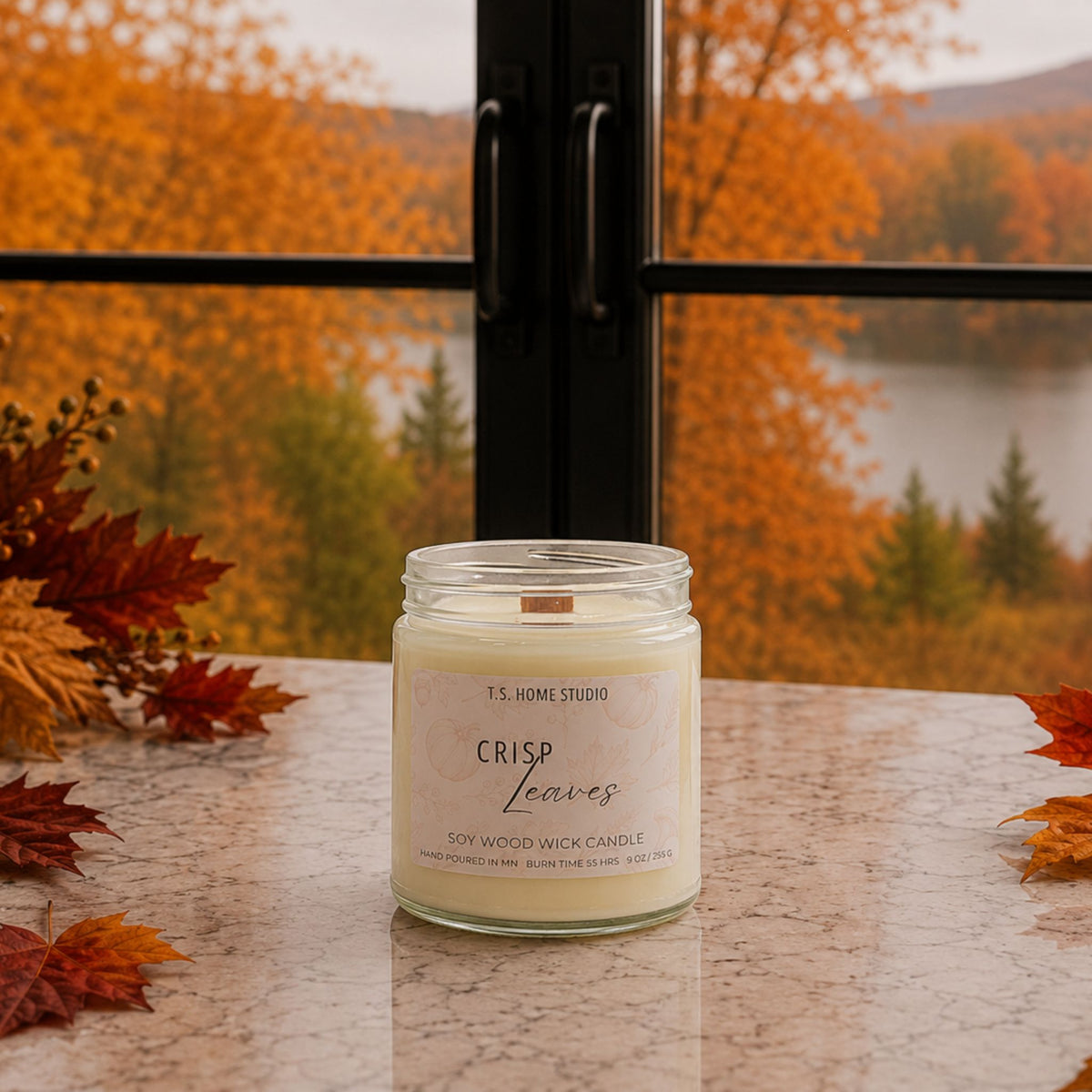 Crisp Leaves Soy Wood Wick Candle