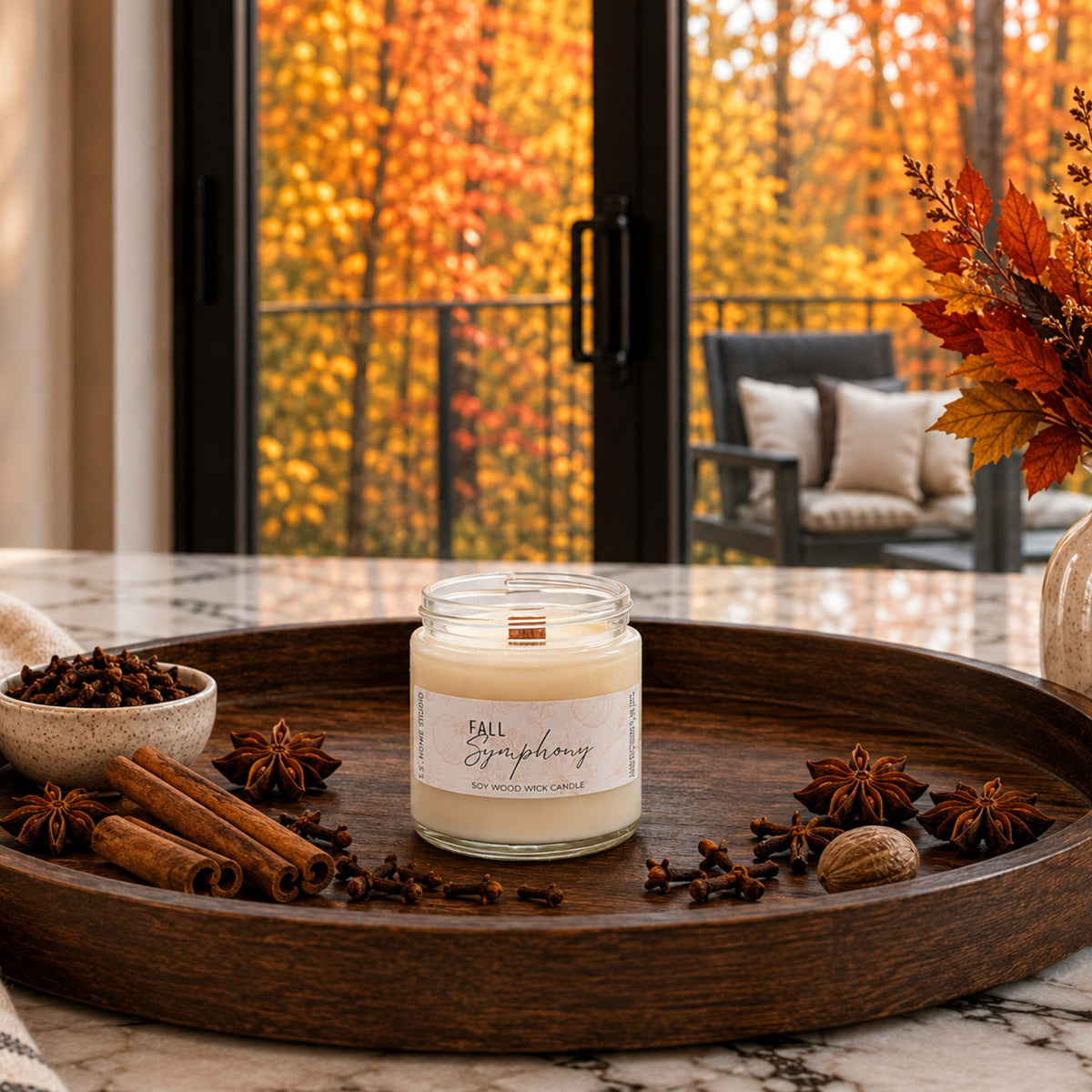 Fall Symphony Soy Wood Wick Candle