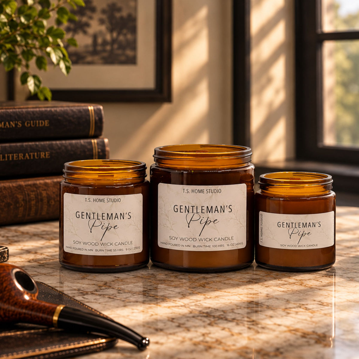 Gentleman's Pipe Soy Wood Wick Candle