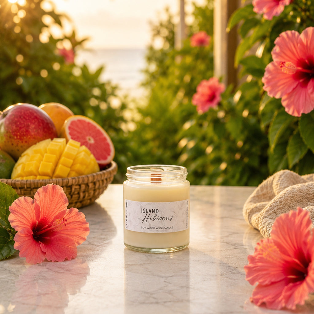 Island Hibiscus Soy Wood Wick Candle