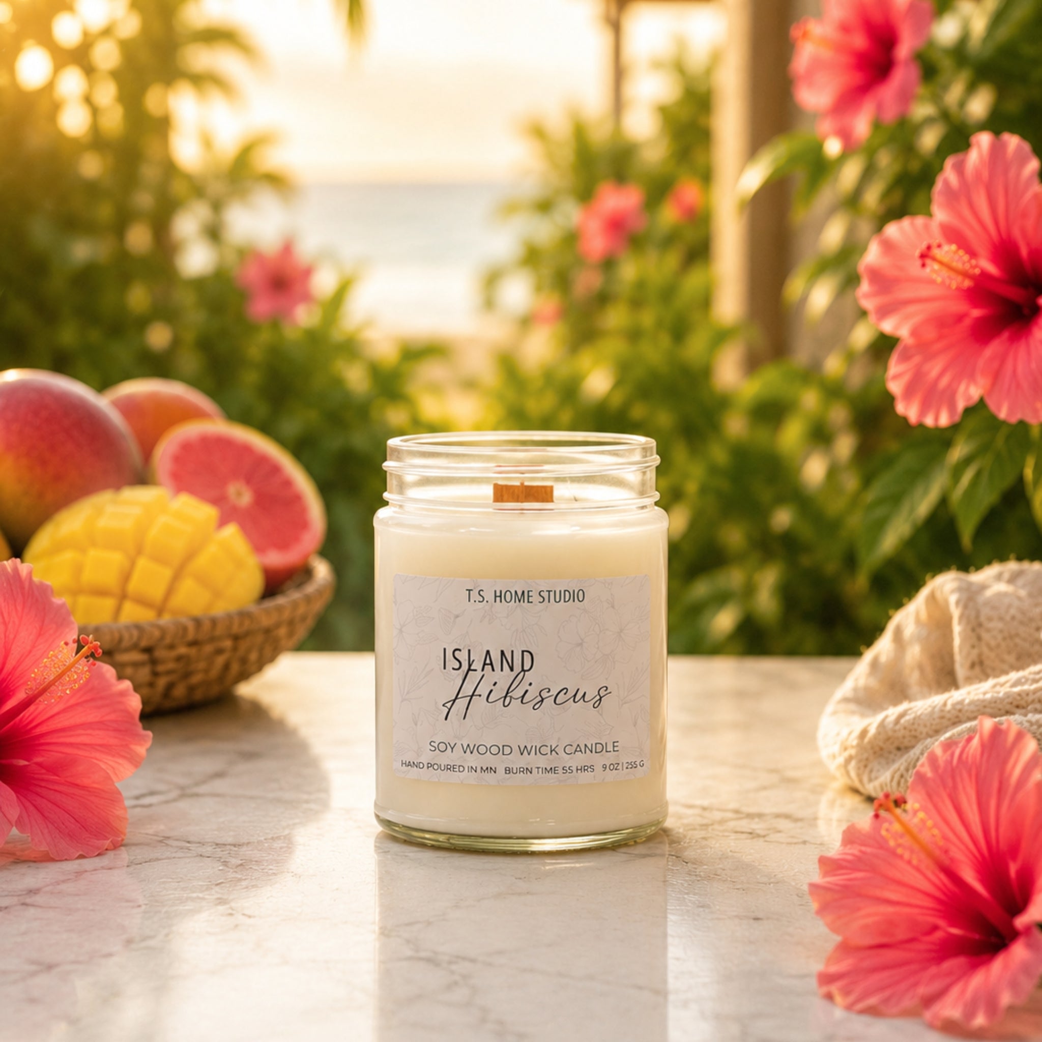 Island Hibiscus Soy Wood Wick Candle