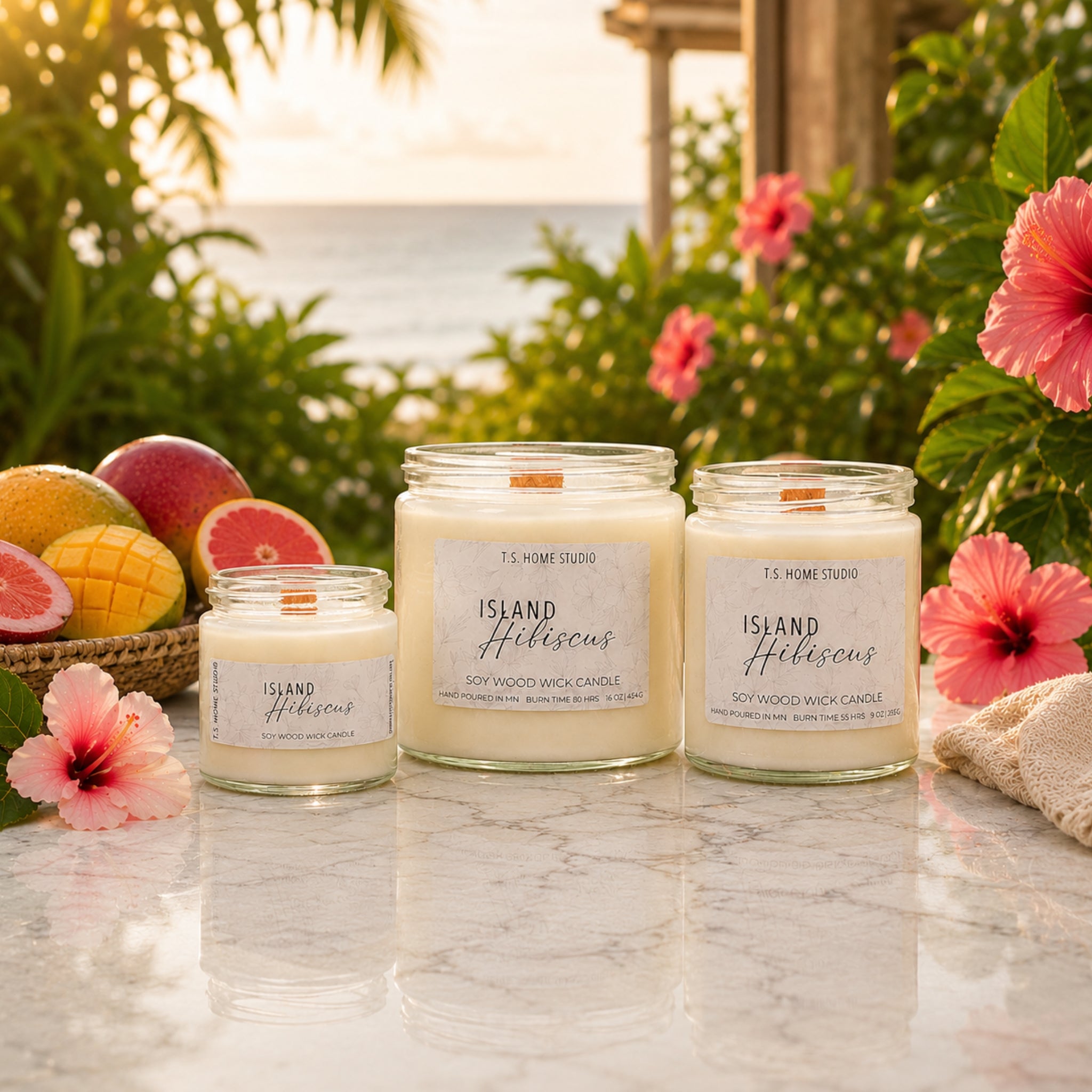 Island Hibiscus Soy Wood Wick Candle