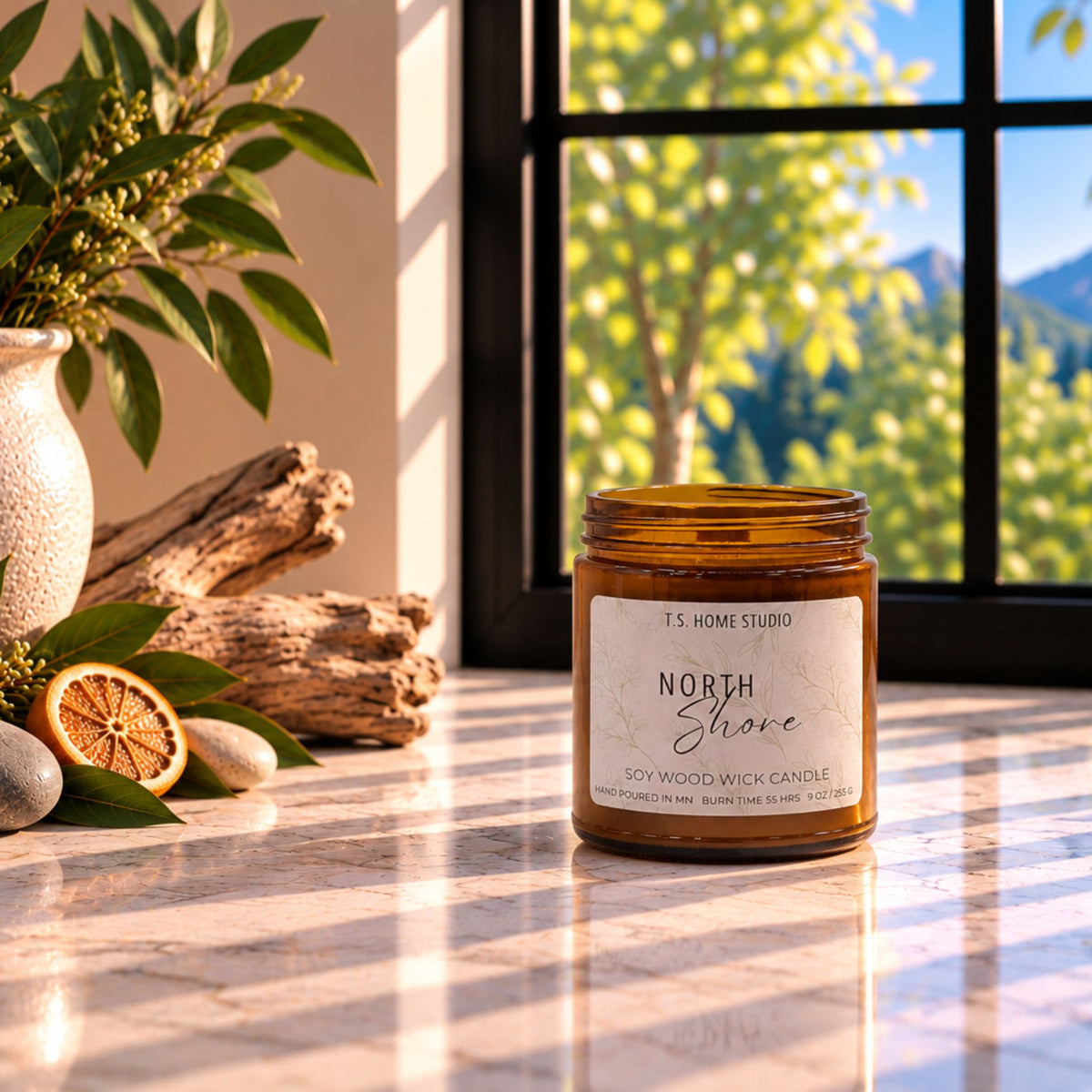 North Shore Soy Wood Wick Candle