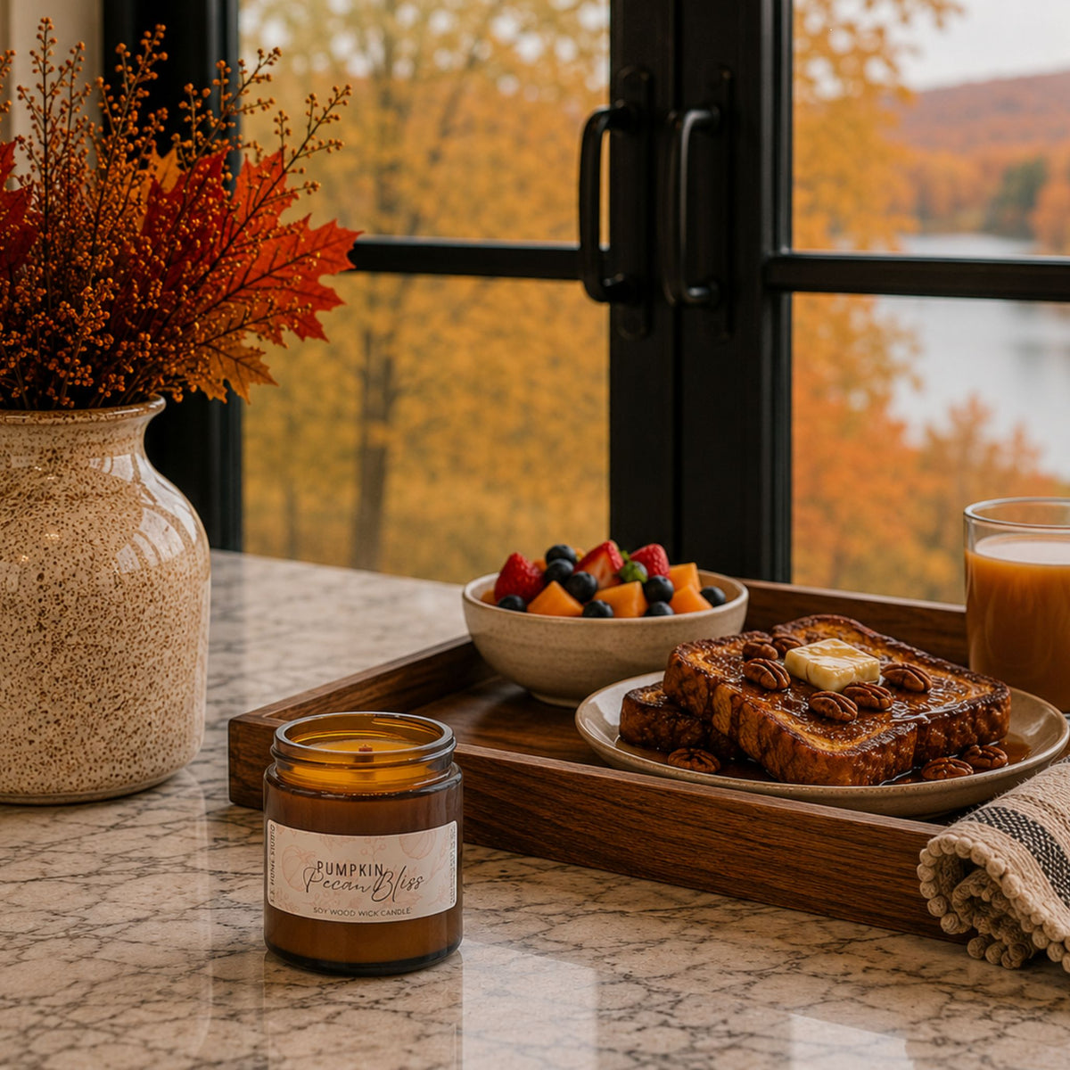 Pumpkin Pecan Bliss Soy Wood Wick Candle