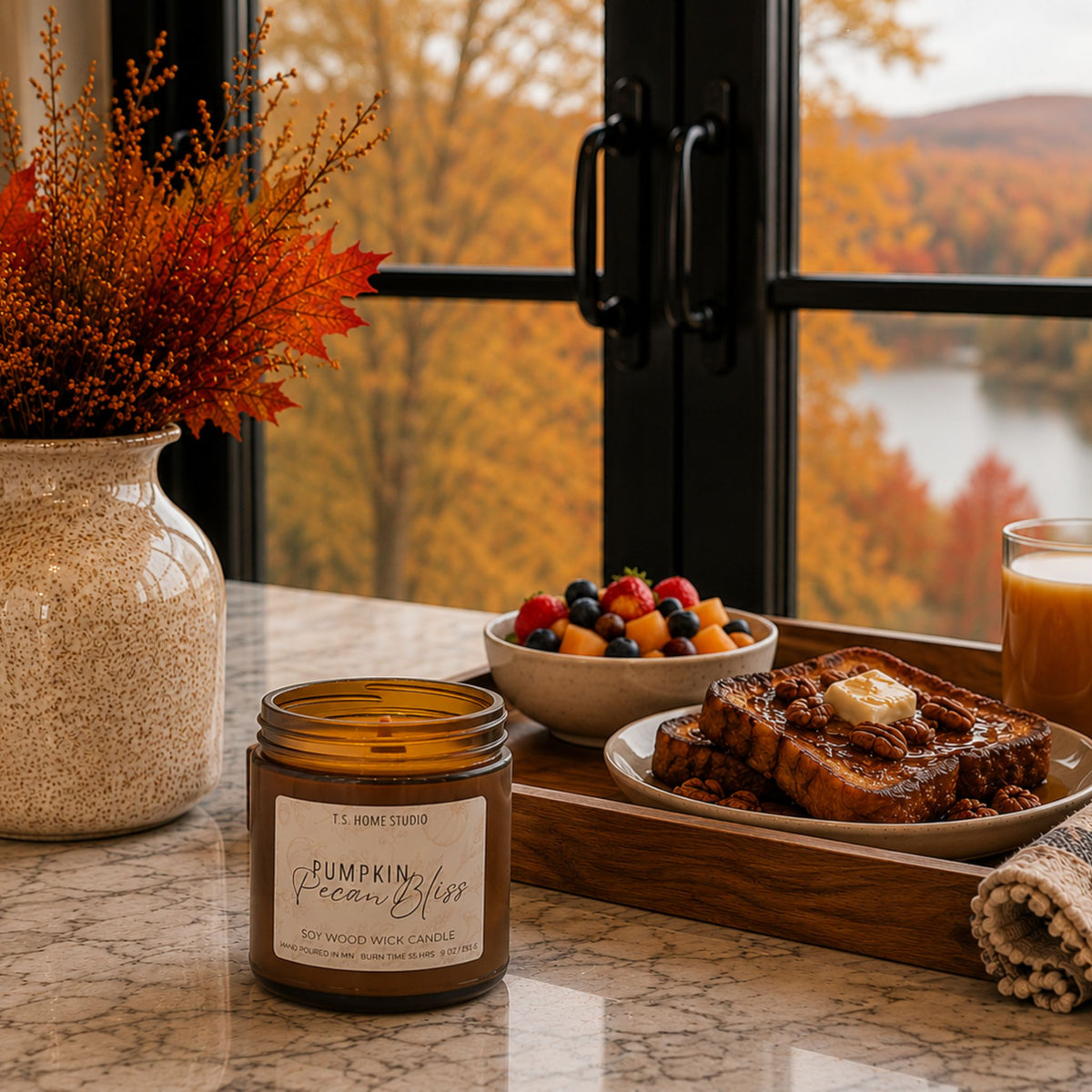 Pumpkin Pecan Bliss Soy Wood Wick Candle