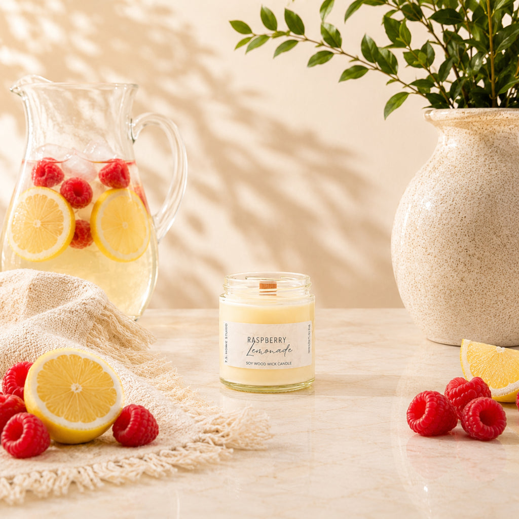 Raspberry Lemonade Soy Wood Wick Candle