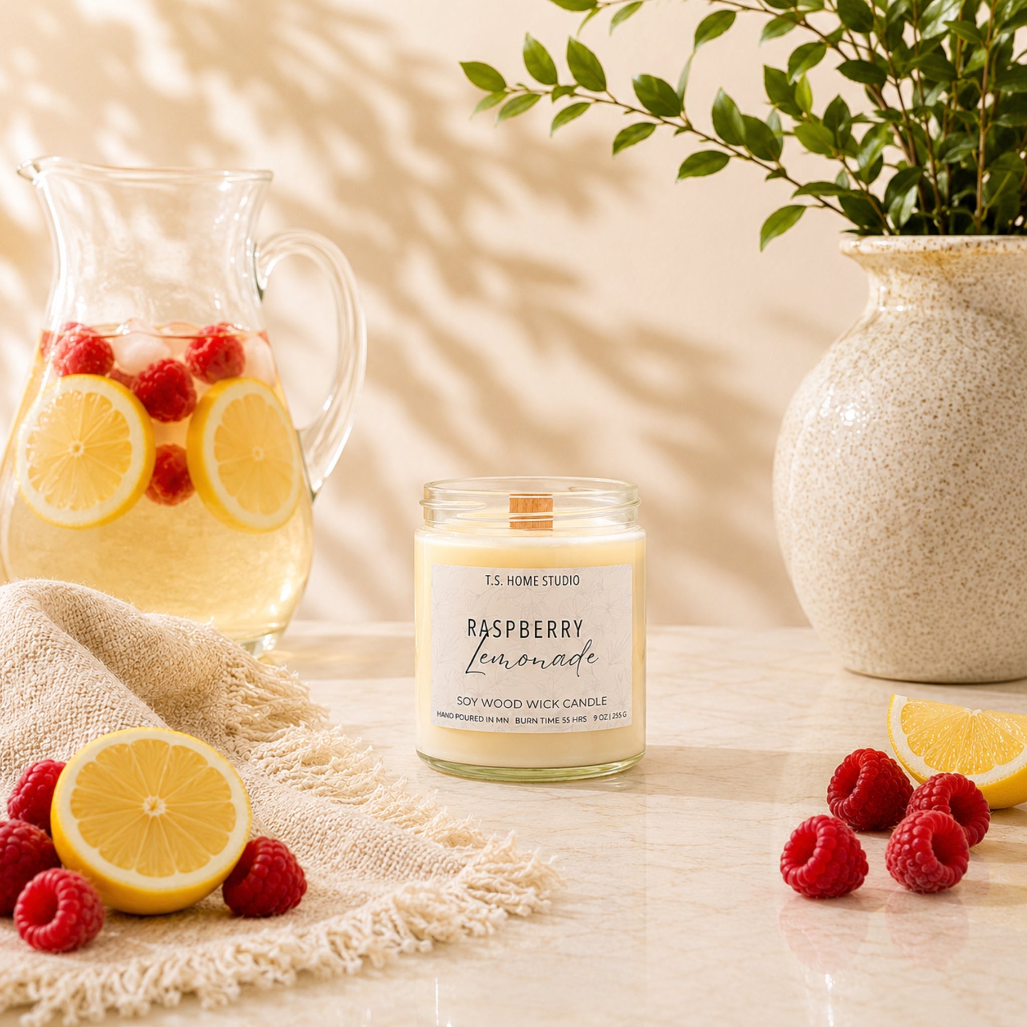 Raspberry Lemonade Soy Wood Wick Candle