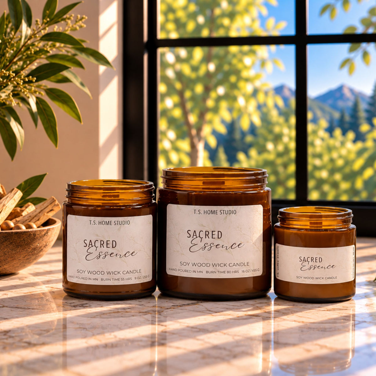 Sacred Essence Soy Wood Wick Candle
