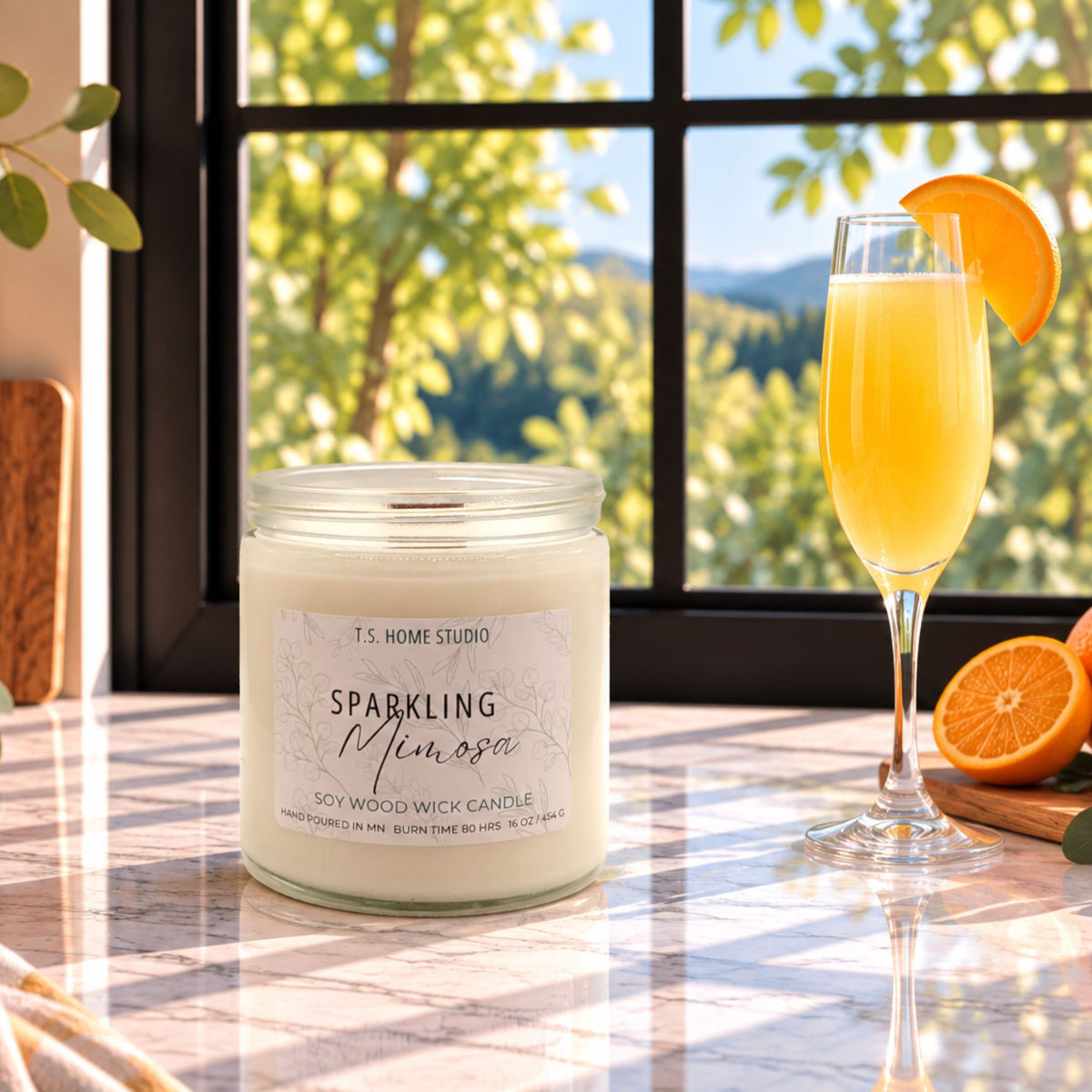 Sparkling Mimosa Soy Wood Wick Candle