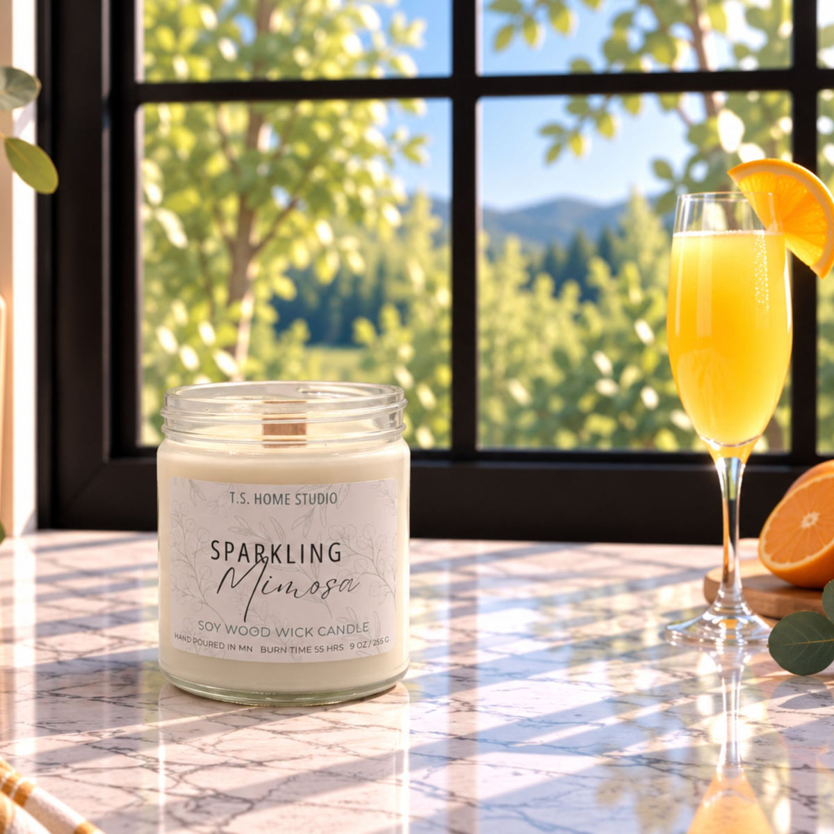Sparkling Mimosa Soy Wood Wick Candle