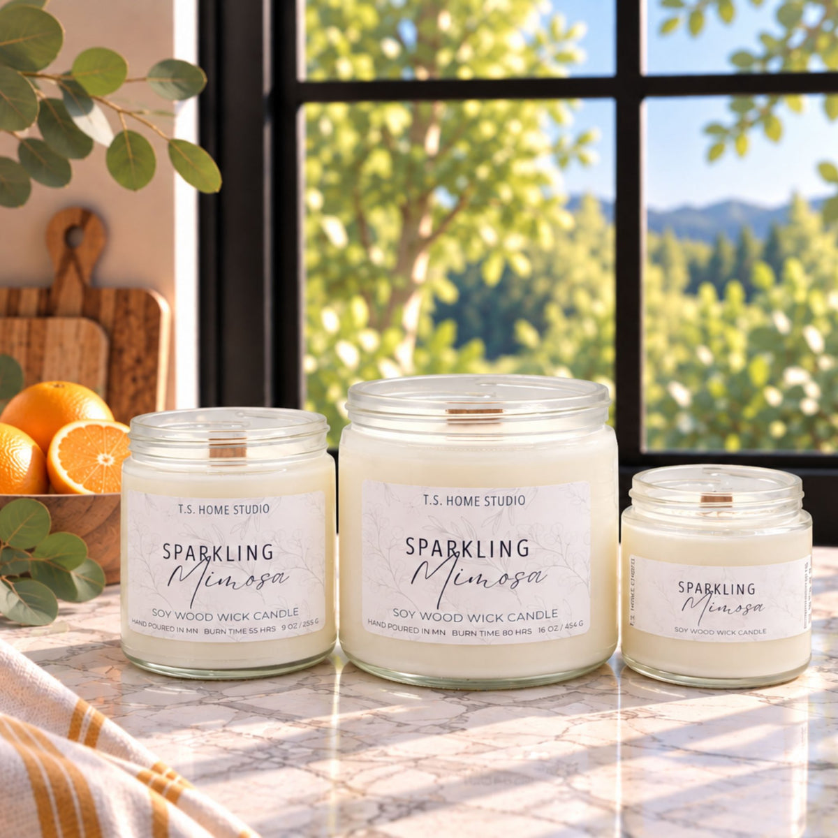 Sparkling Mimosa Soy Wood Wick Candle