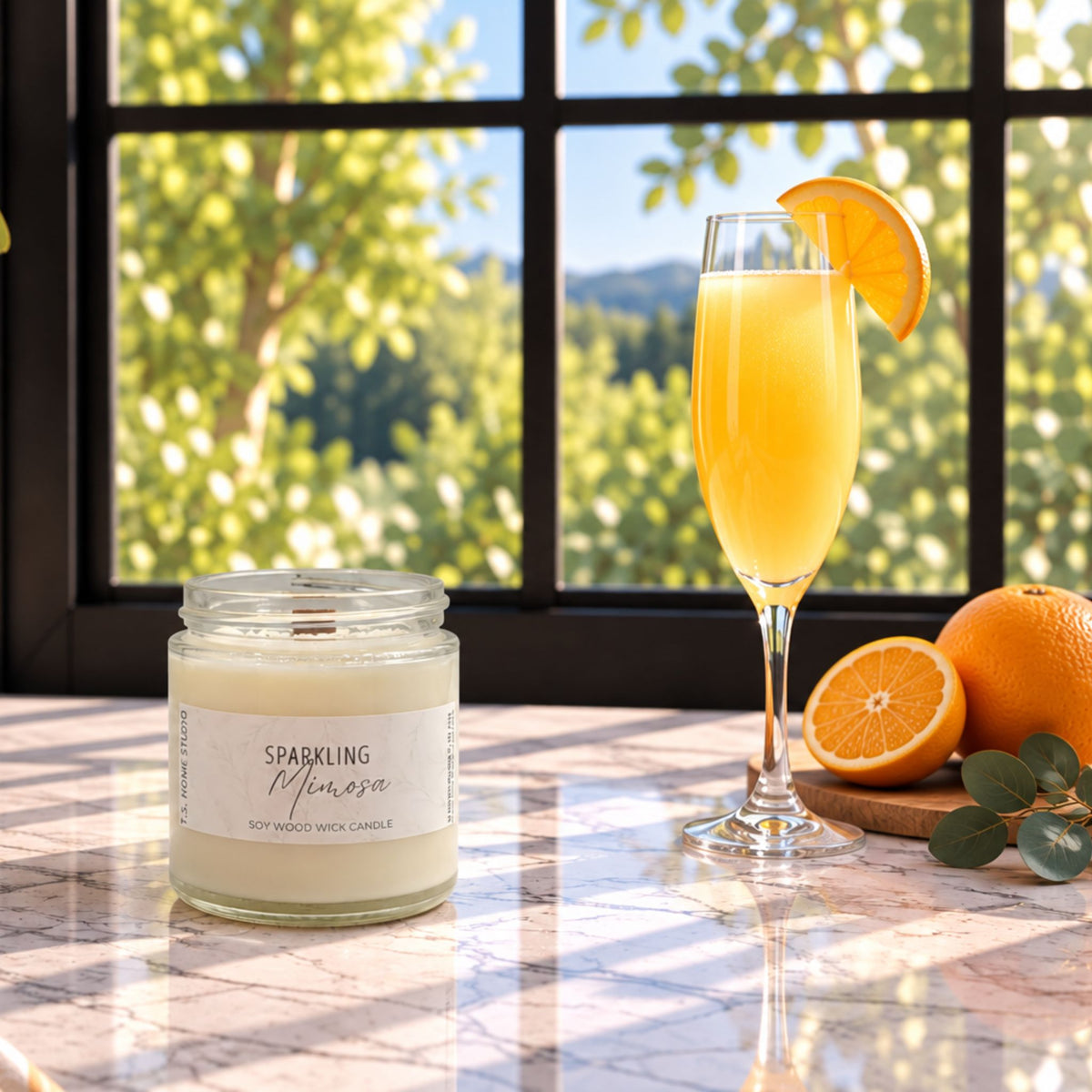 Sparkling Mimosa Soy Wood Wick Candle