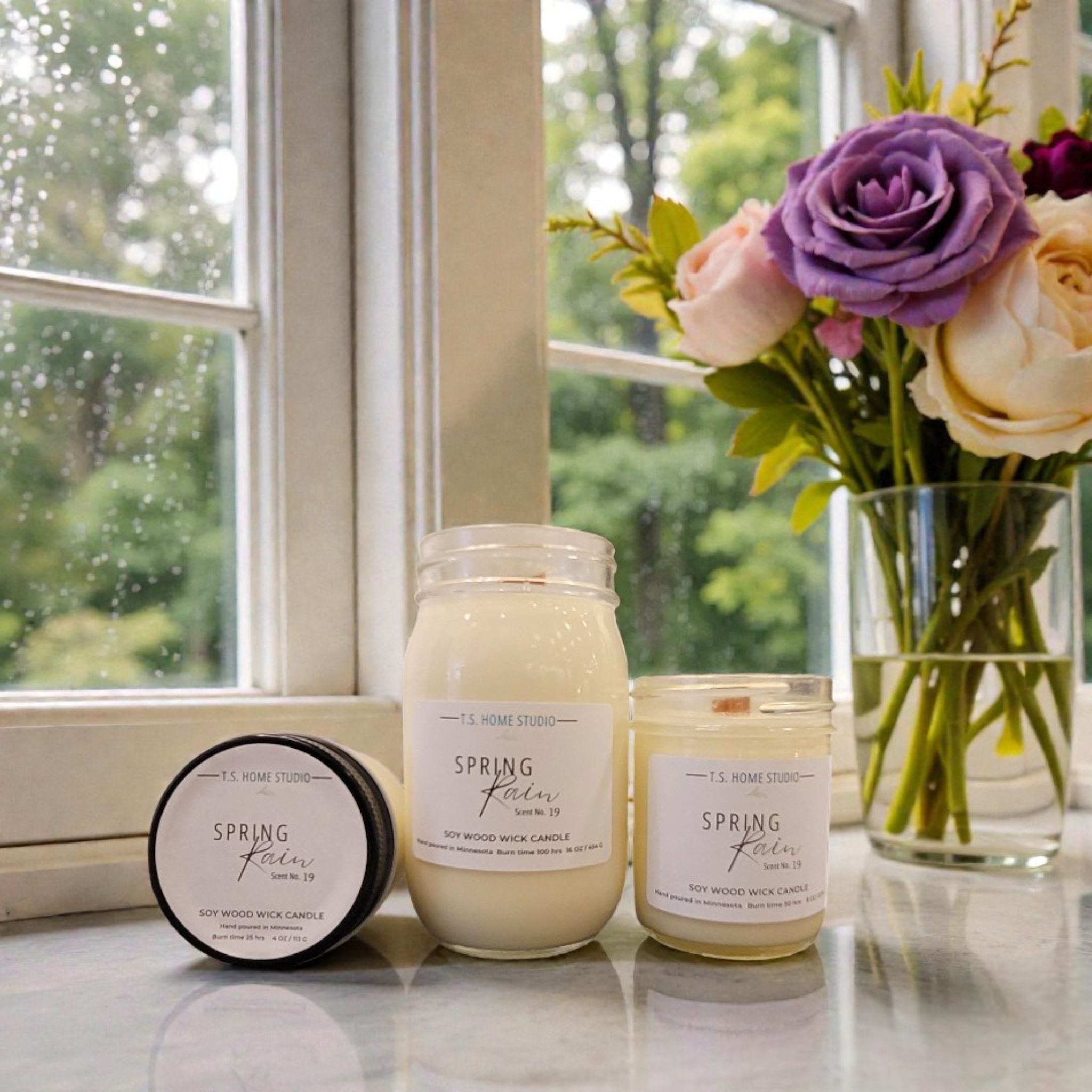 Spring Rain Soy Wood Wick Candle