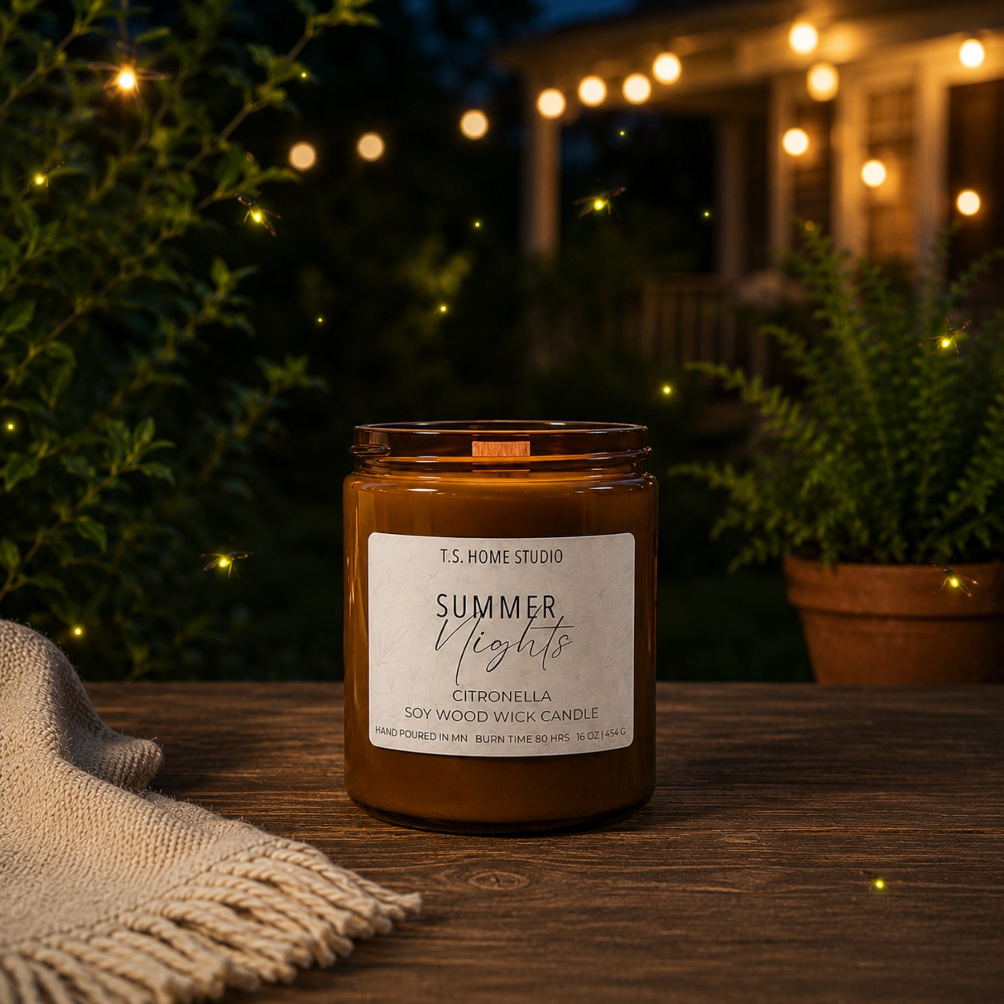 Summer Nights Soy Wood Wick Candle