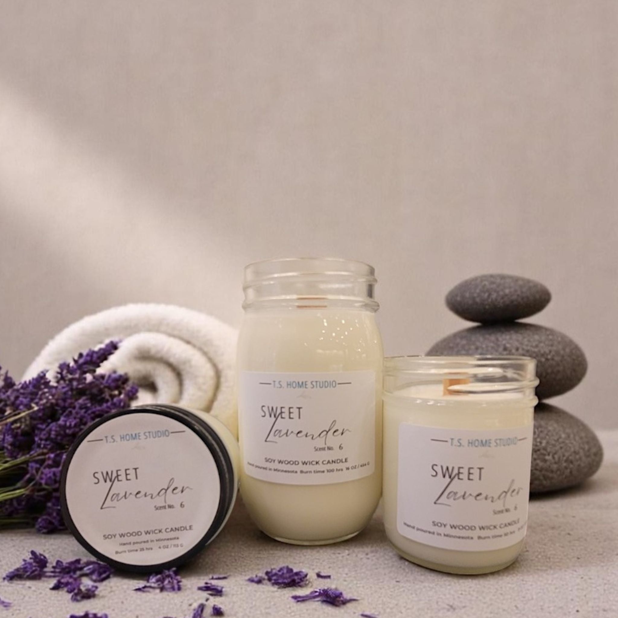 Sweet Lavender Soy Wood Wick Candle