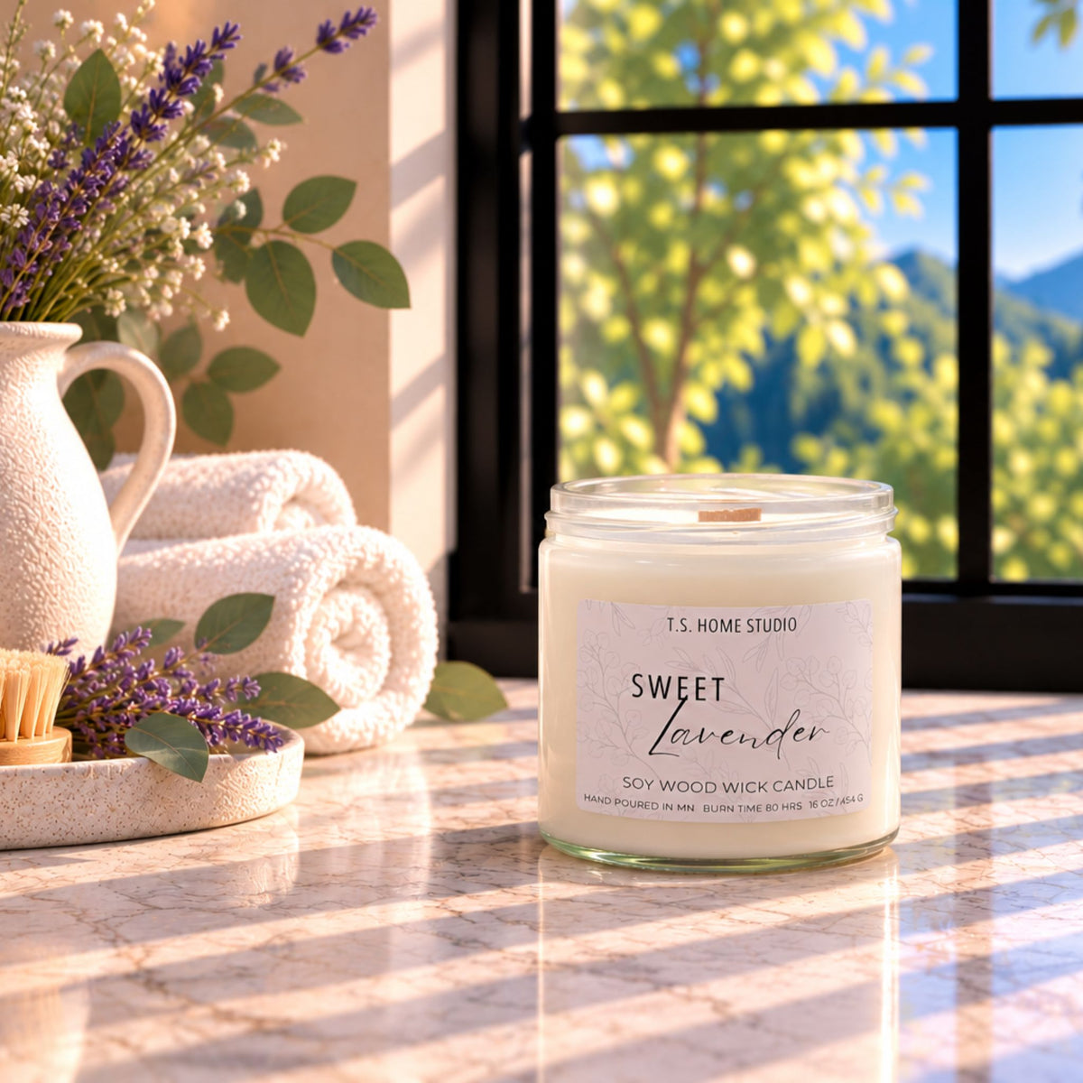 Sweet Lavender Soy Wood Wick Candle