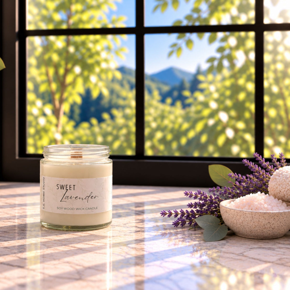 Sweet Lavender Soy Wood Wick Candle