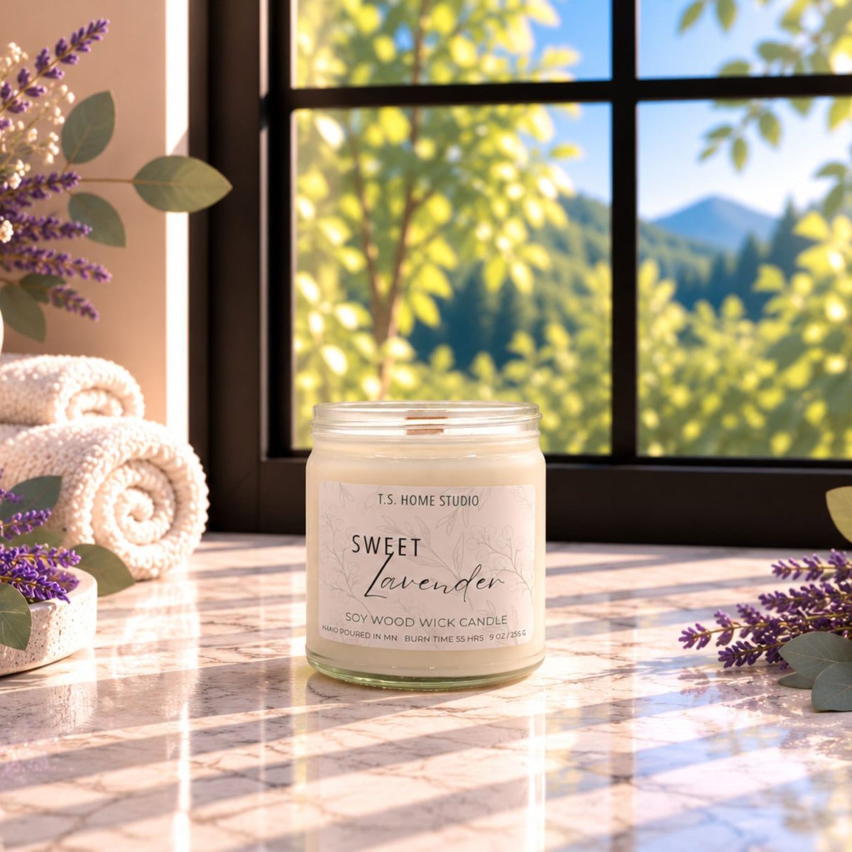 Sweet Lavender Soy Wood Wick Candle