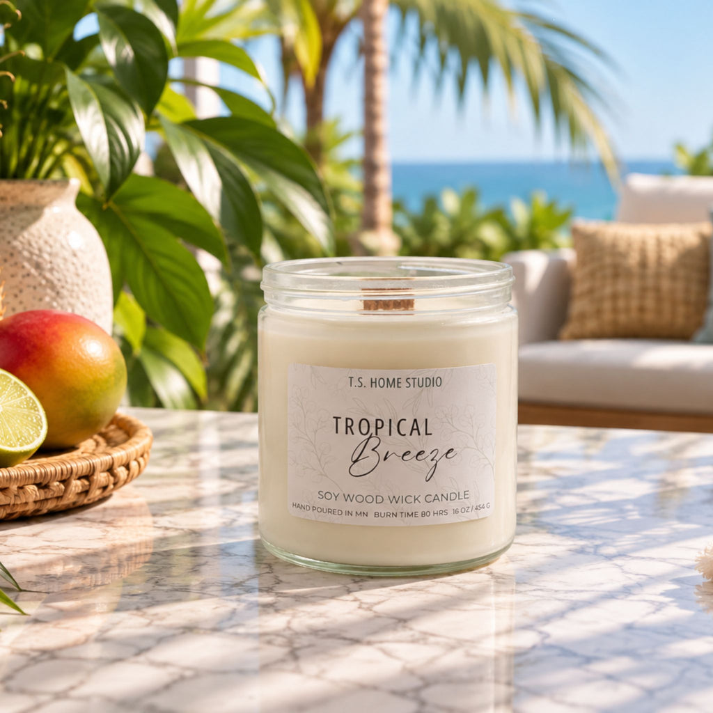 Tropical Breeze Soy Wood Wick Candle
