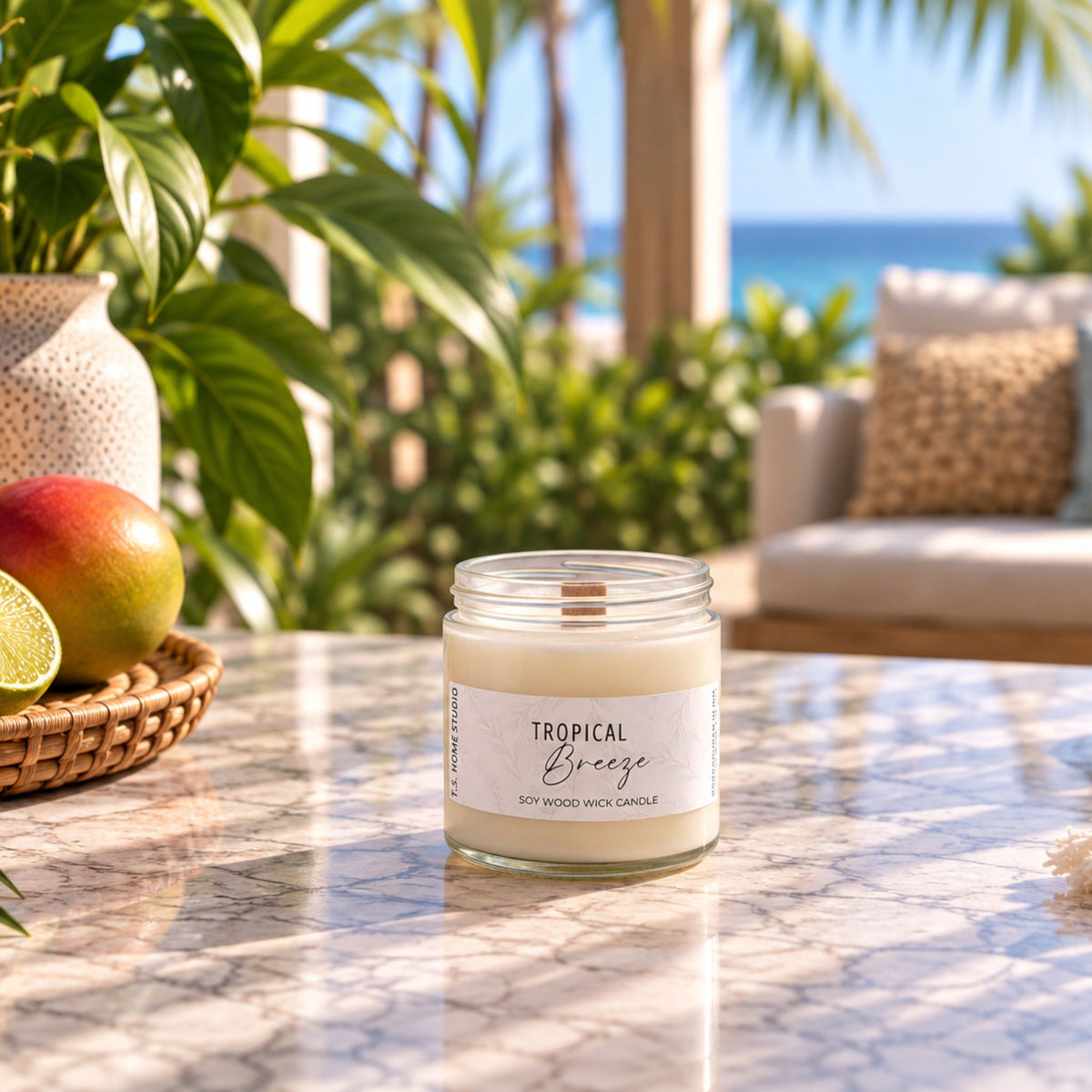 Tropical Breeze Soy Wood Wick Candle