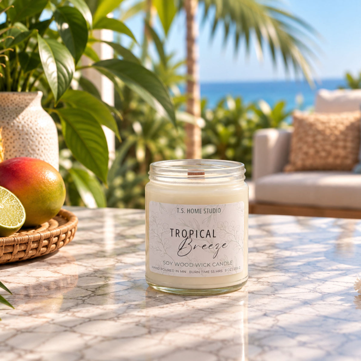 Tropical Breeze Soy Wood Wick Candle