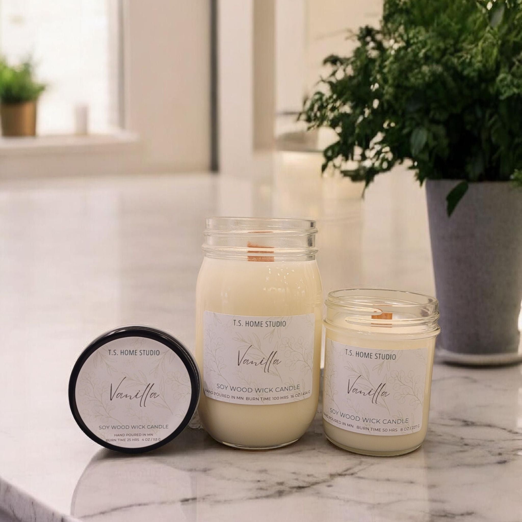 Vanilla Soy Wood Wick Candle