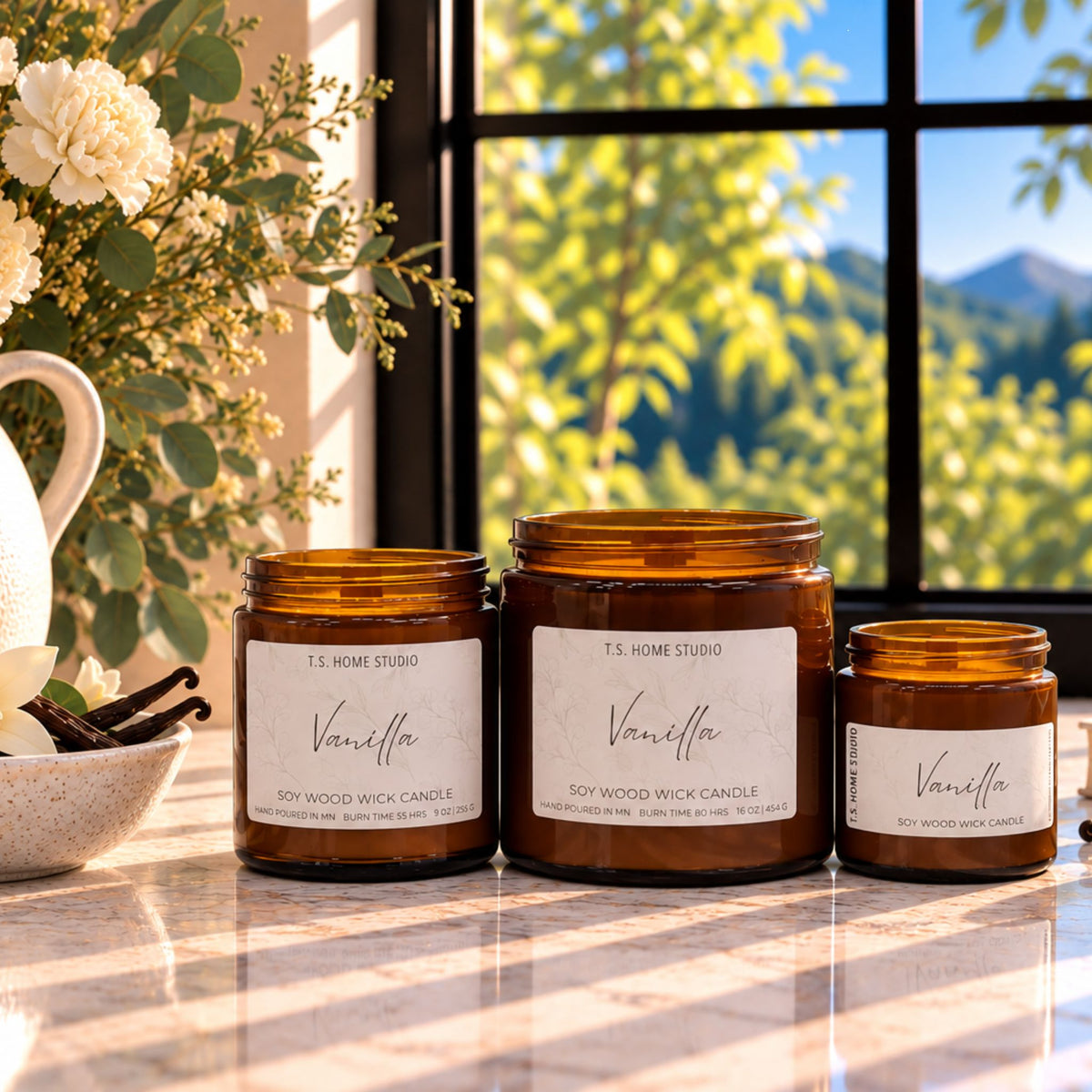 Vanilla Soy Wood Wick Candle