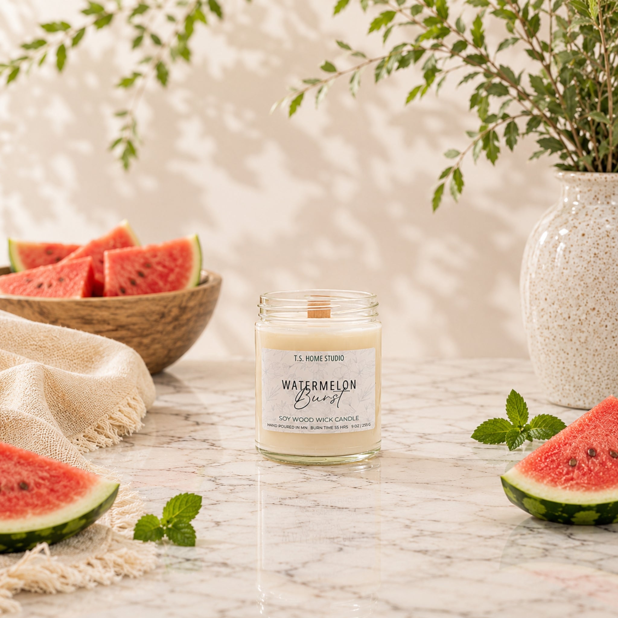 Watermelon Burst Soy Wood Wick Candle