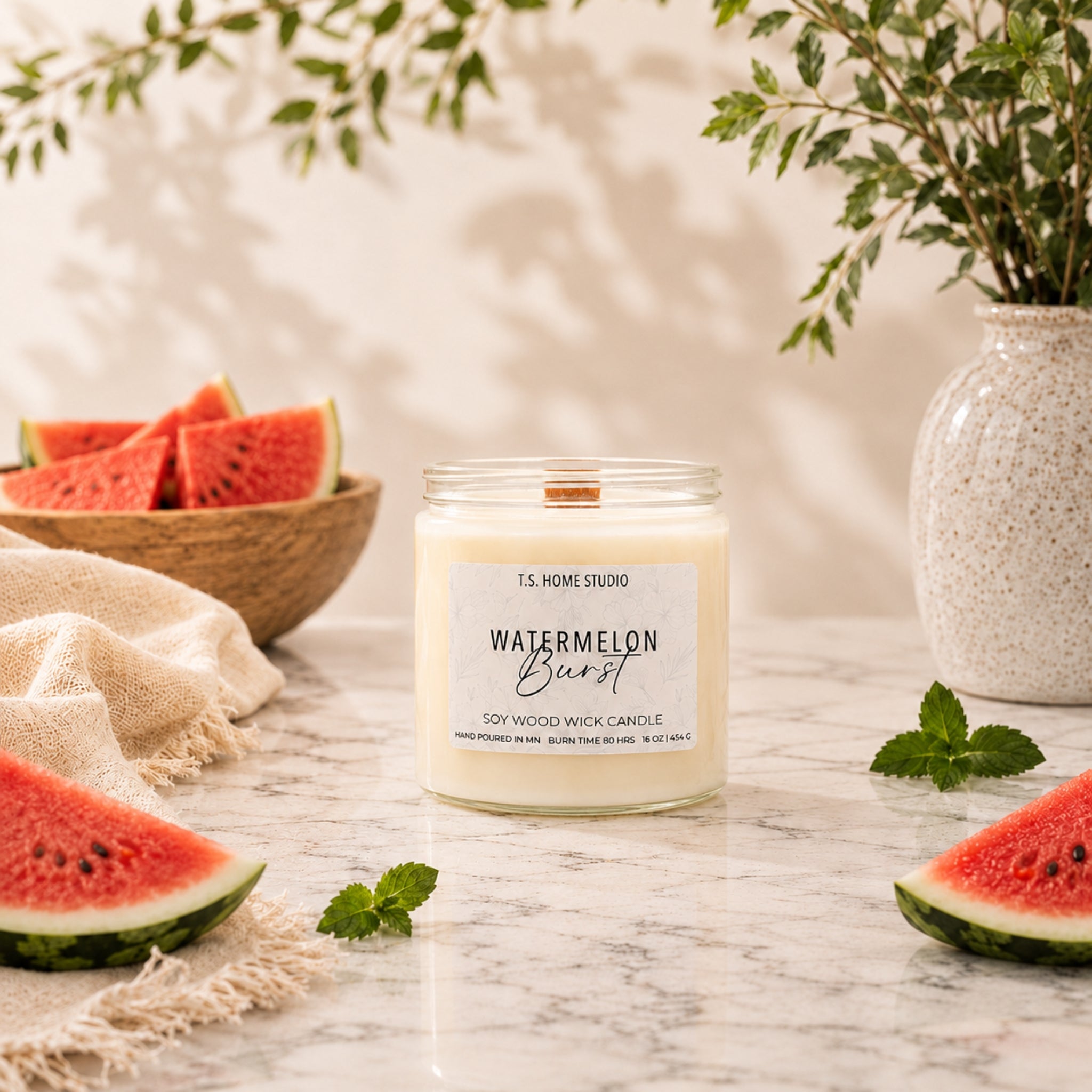 Watermelon Burst Soy Wood Wick Candle