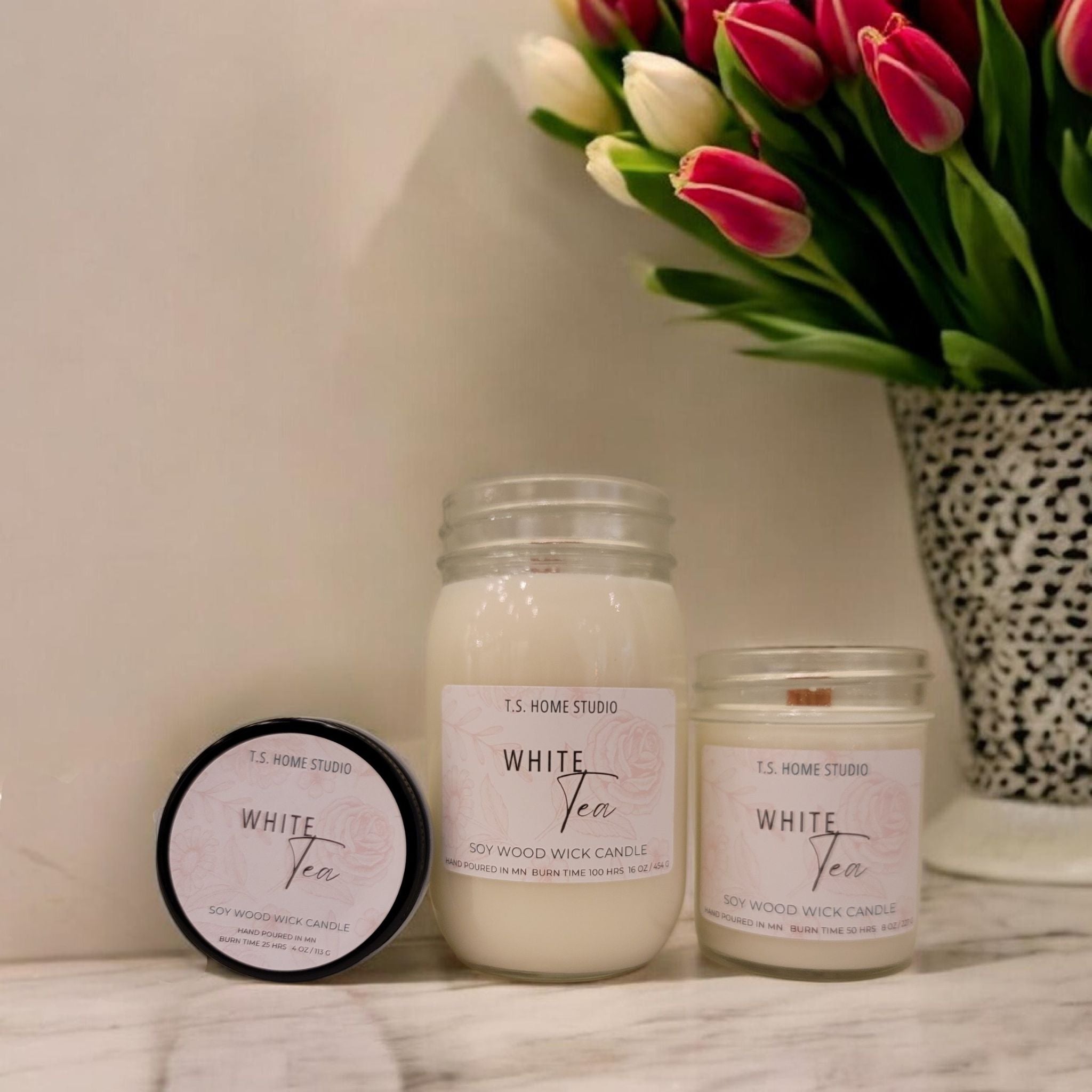 White Tea Soy Wood Wick Candle