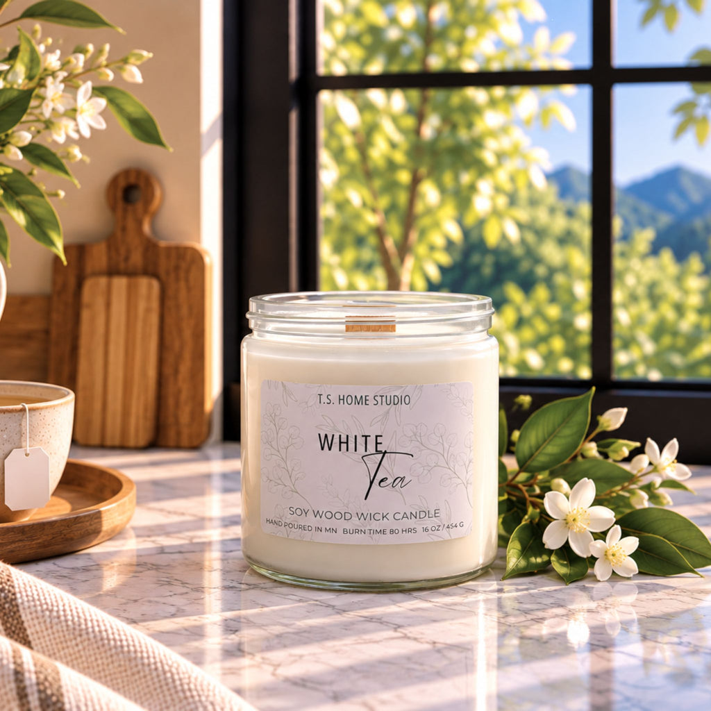 White Tea Soy Wood Wick Candle
