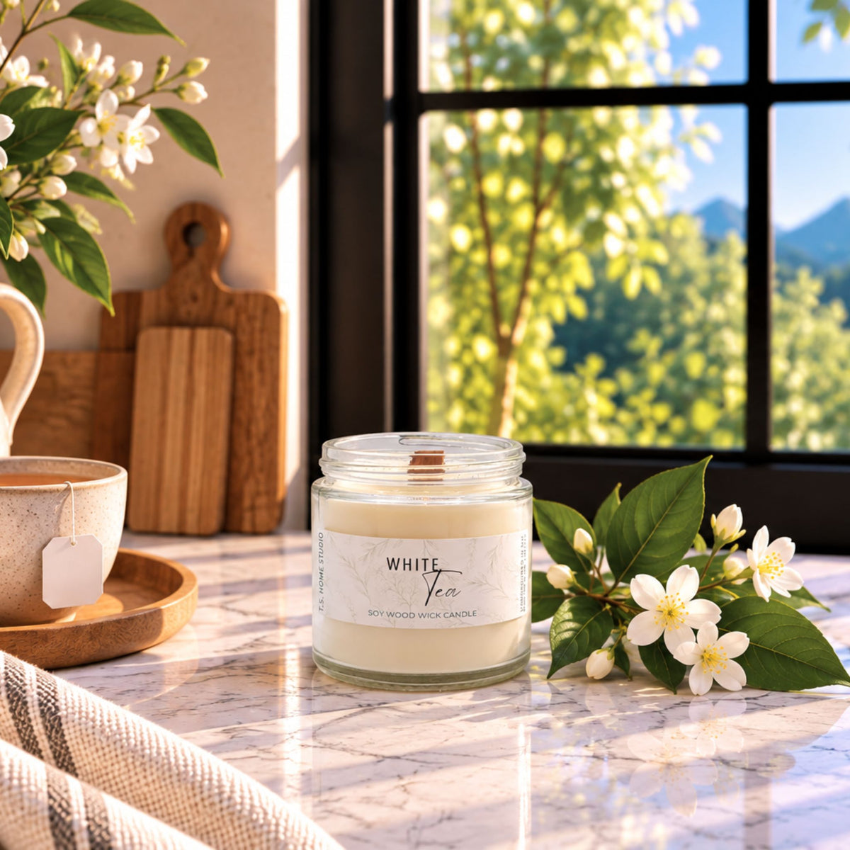 White Tea Soy Wood Wick Candle