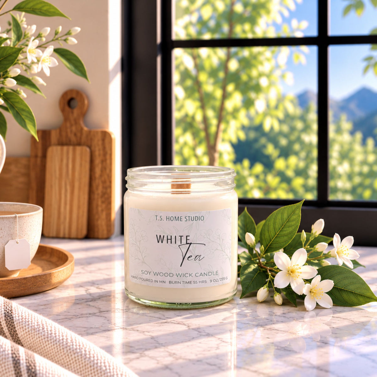 White Tea Soy Wood Wick Candle