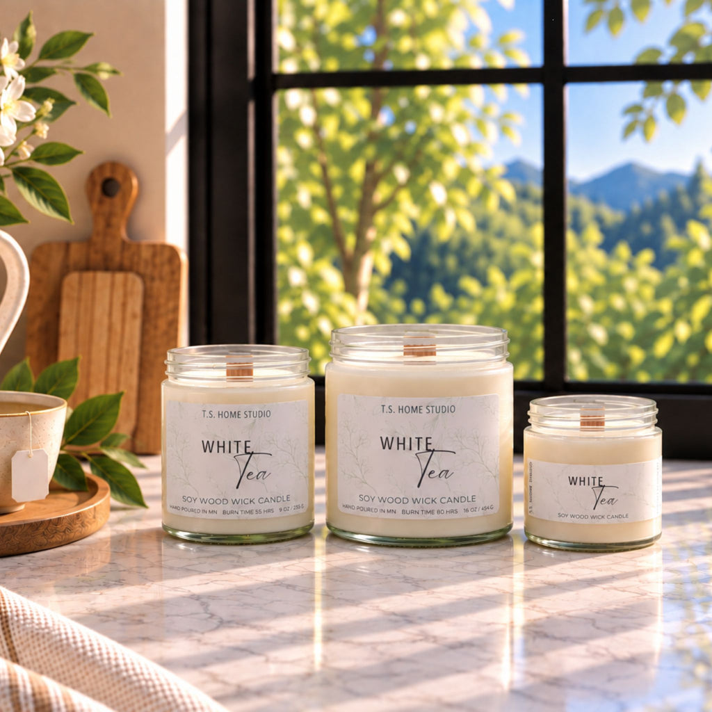 White Tea Soy Wood Wick Candle